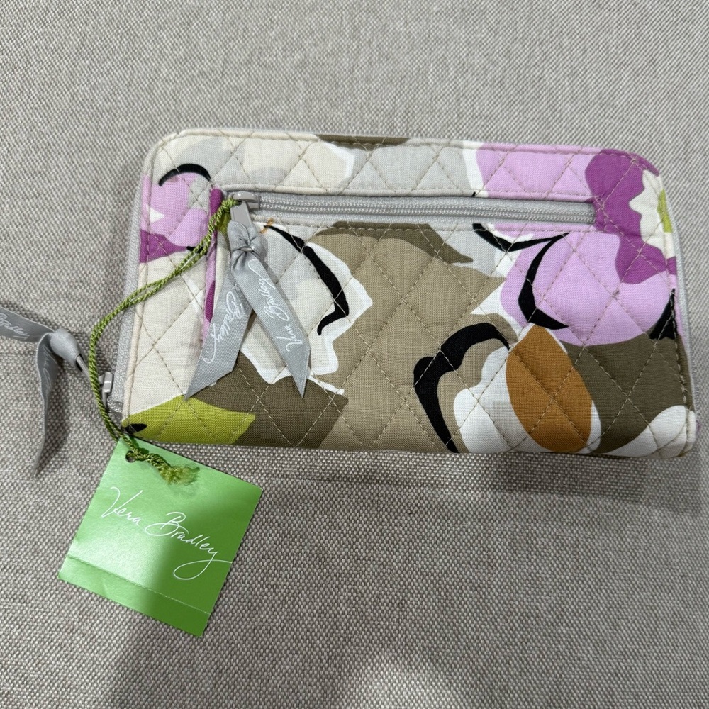 Vera Bradley Floral Quilted Wallet - Purple, Green, Brown